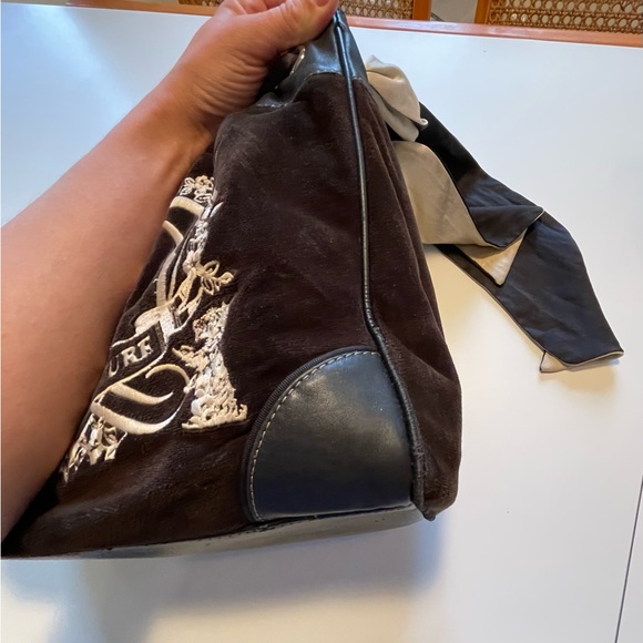 Vtg Y2k Juicy Couture Daydreamer Scottie Dog Crest Black Brown Shoulder Bag Tote - Picture 7 of 10